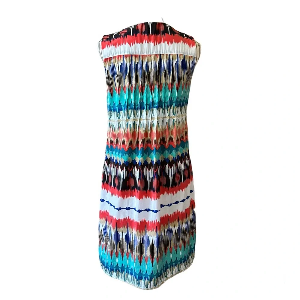 Rabbit Designs Aztec Tribal Colorful Midi Dress - Picture 2 of 8